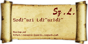 Szászi László névjegykártya
