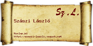 Szászi László névjegykártya