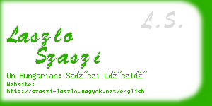 laszlo szaszi business card